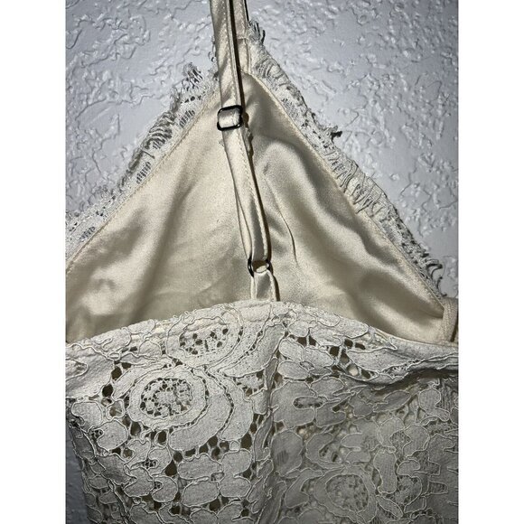 LF Native Rose Cream Silk & Lace Off The Shoulder Crop Top Women's Size 8 NWTS X - Picture 9 of 11